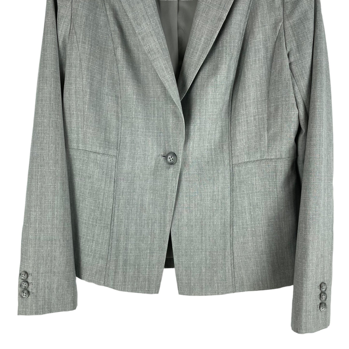 Classiques Entier Wool Blazer Jacket Suit One Button Light Gray Size 8