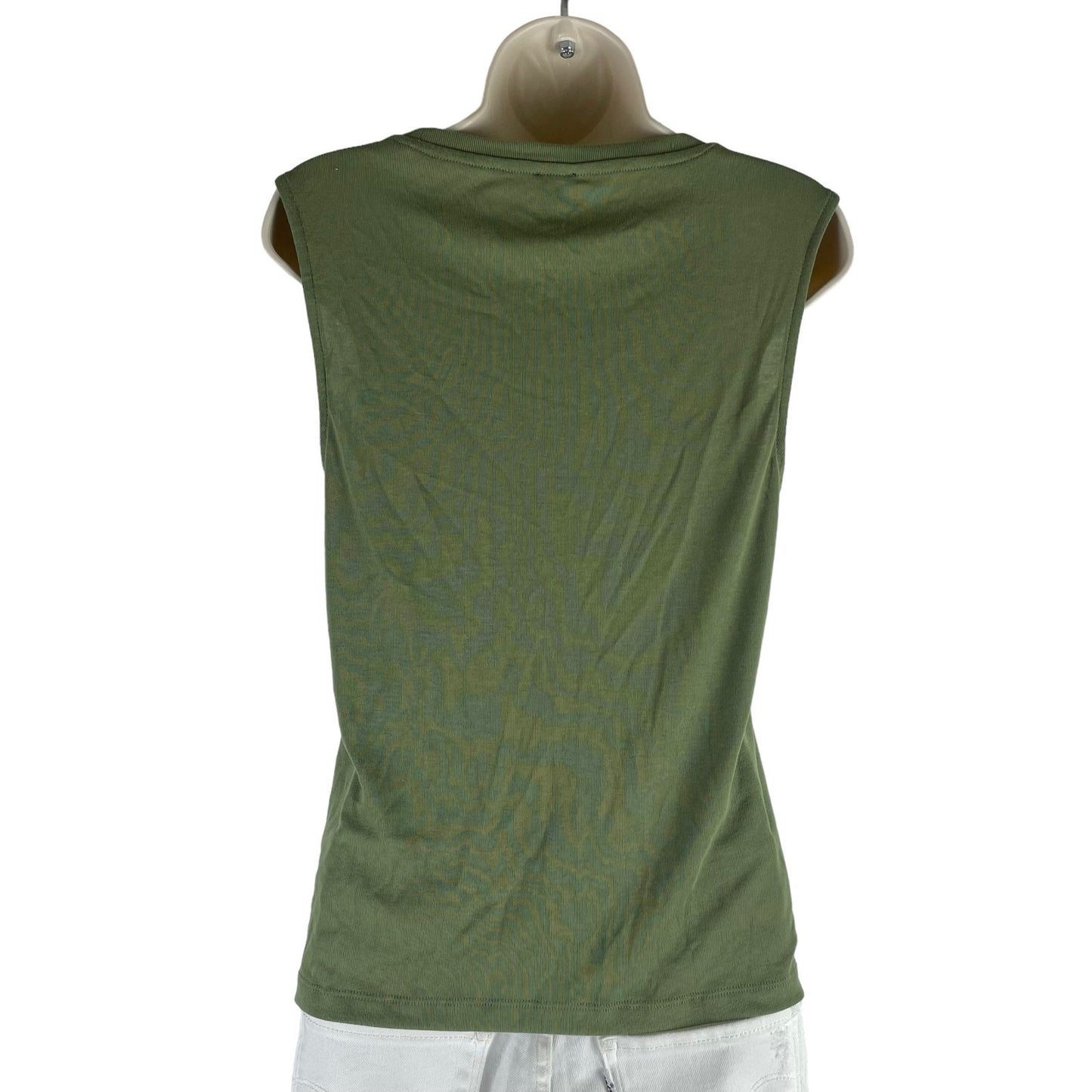 J. Crew Tiered Ruffle Drapey Crew Neck Tank Top Green Size M