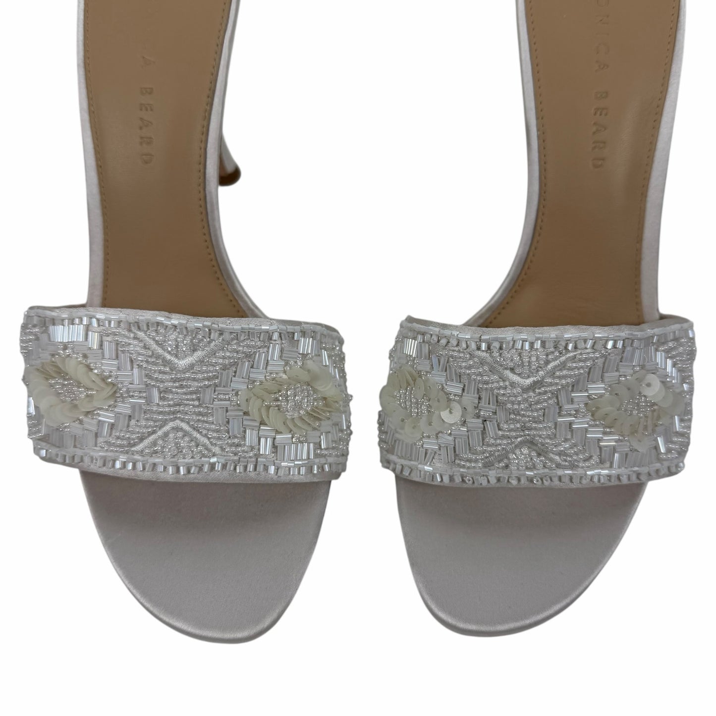 Veronica Beard Braxton Beaded Mule Sandal Coconut White Size 9M