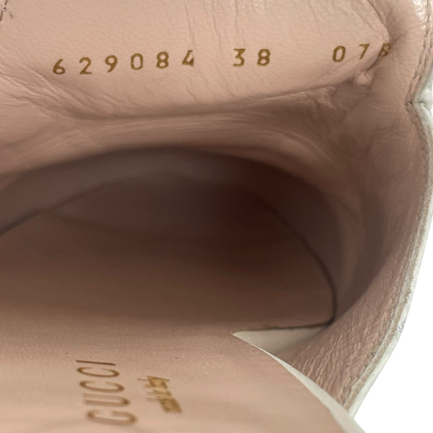 Gucci Princetown Web Leather Slide Mules Gold Horsebit White Size 38