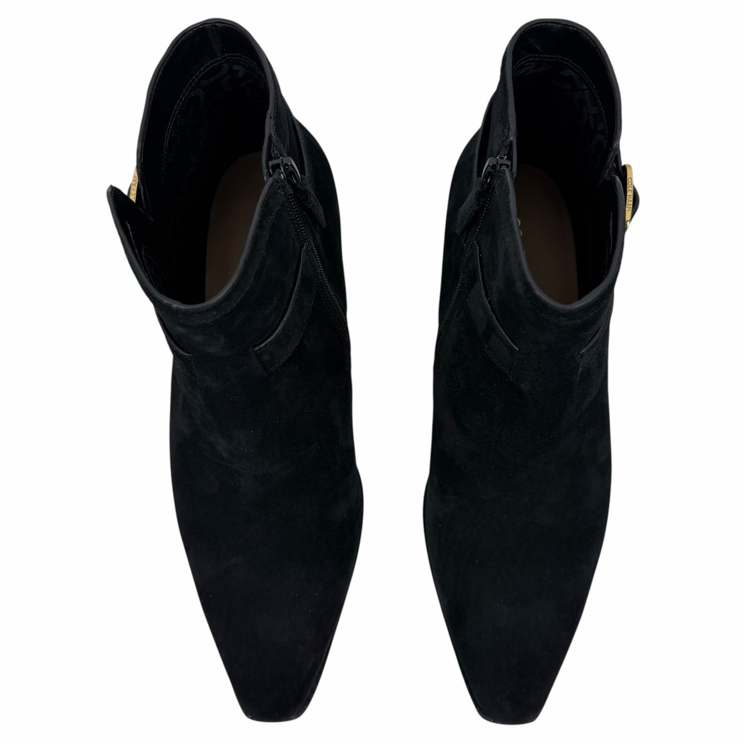 Cole Haan Norella Buckle Snip Toe Suede Ankle Boots Black Size 10B