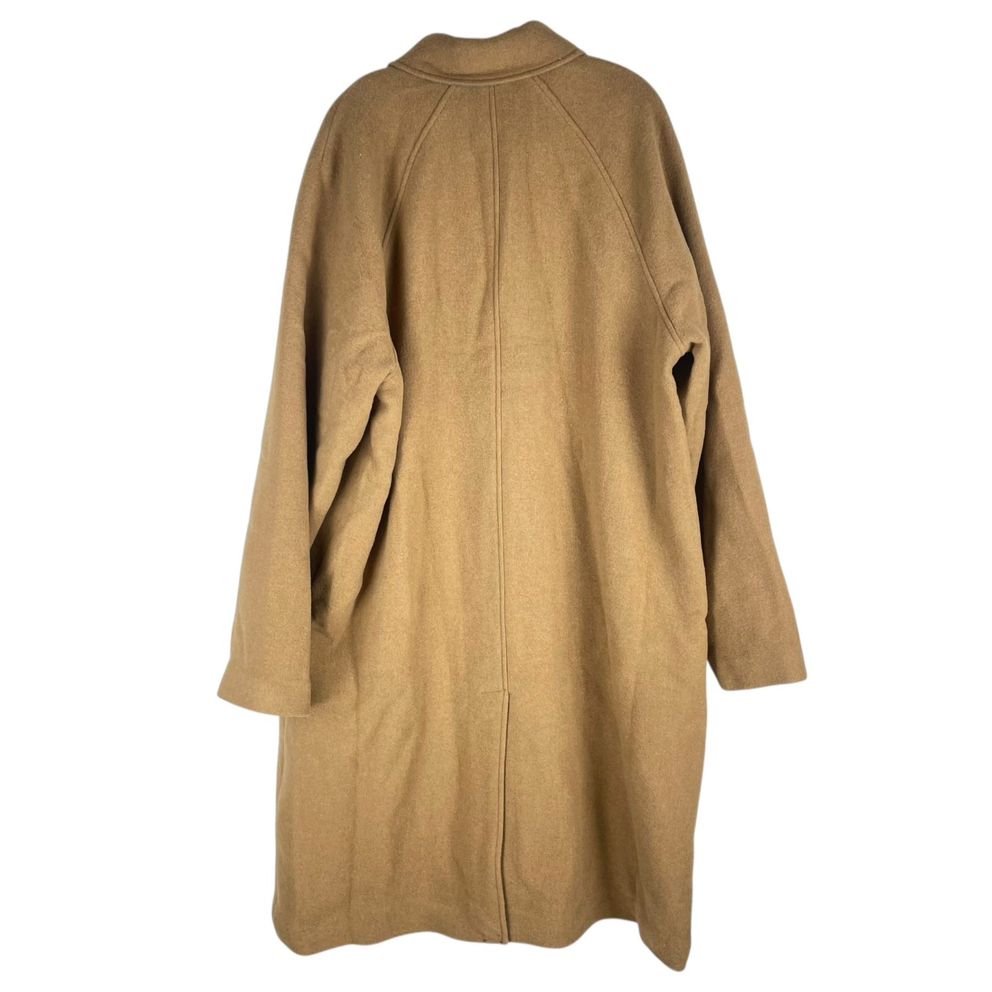 Gap Oversized Wool Blend Single Breasted Long Top Coat Camel Tan Size XL