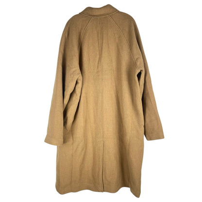 Gap Oversized Wool Blend Single Breasted Long Top Coat Camel Tan Size XL