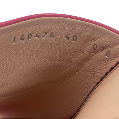 Gucci GG Studs Leather Platform Slide Sandal Rhodamine Pink Size 40