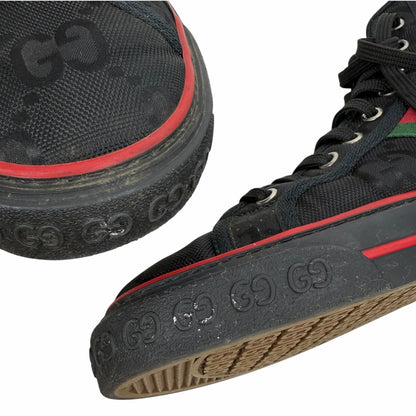 Gucci Off the Grid High Top Sneakers 1977 Tennis Shoes Black Men Size 10.5/US 11