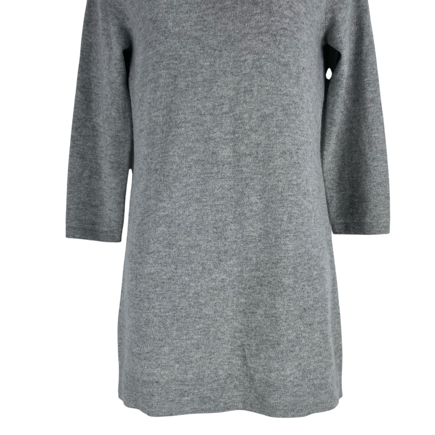 NEW Magaschoni 100% Cashmere Square Neck Tunic Sweater Gray Size S