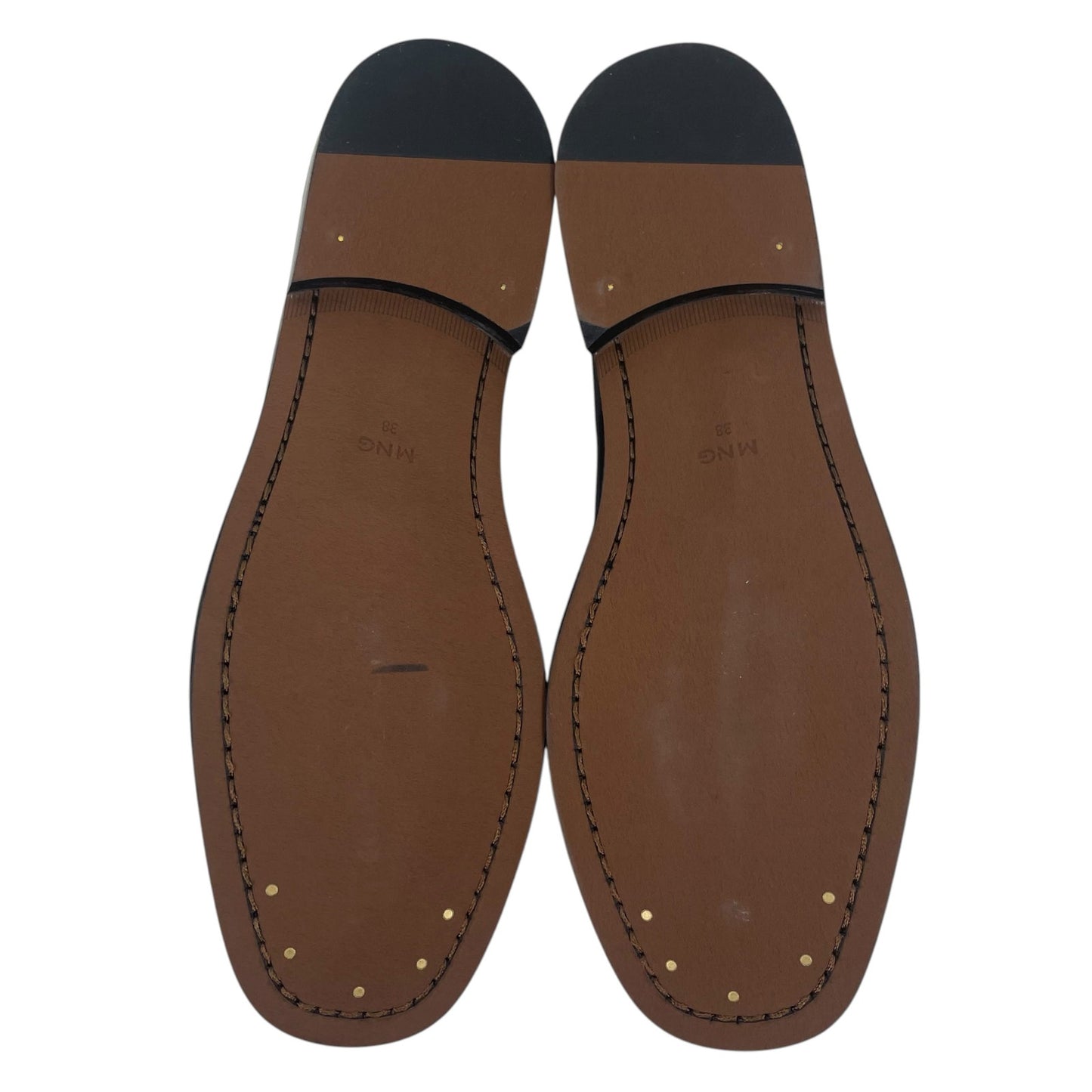 Mango MNG Square Toe Leather Penny Loafer Dark Grey Size 38/ US 7.5