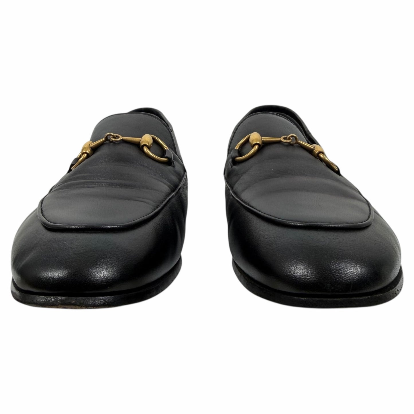 Gucci Brixton Leather Horsebit Loafers Mules Slide Black Size 36