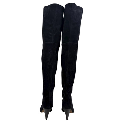 Isabel Marant Riria Suede Slouchy Tall Boots Midnight Blue Size 38