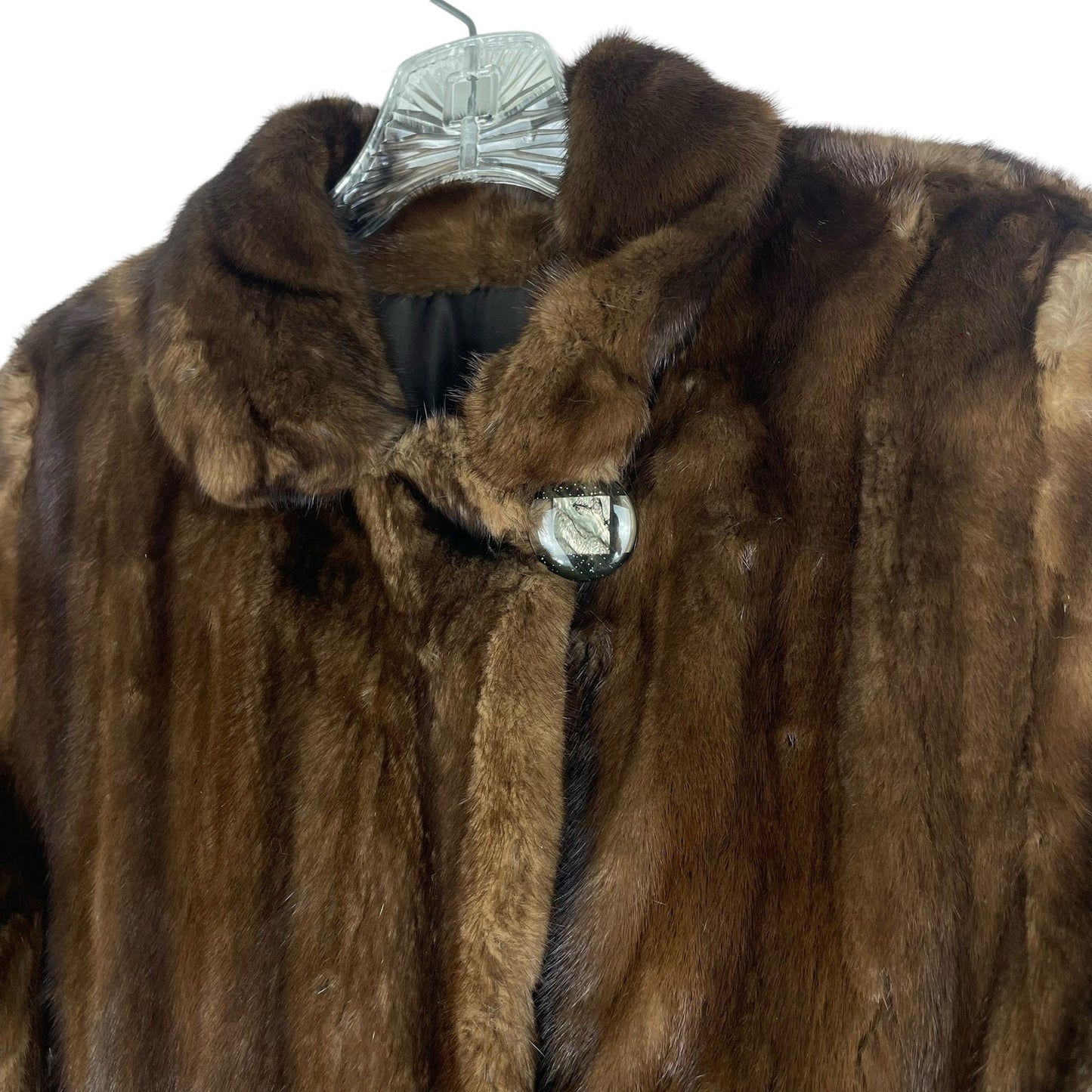 Vintage Nafia Real Mink Fur Long Coat Full Length Brown Size 8