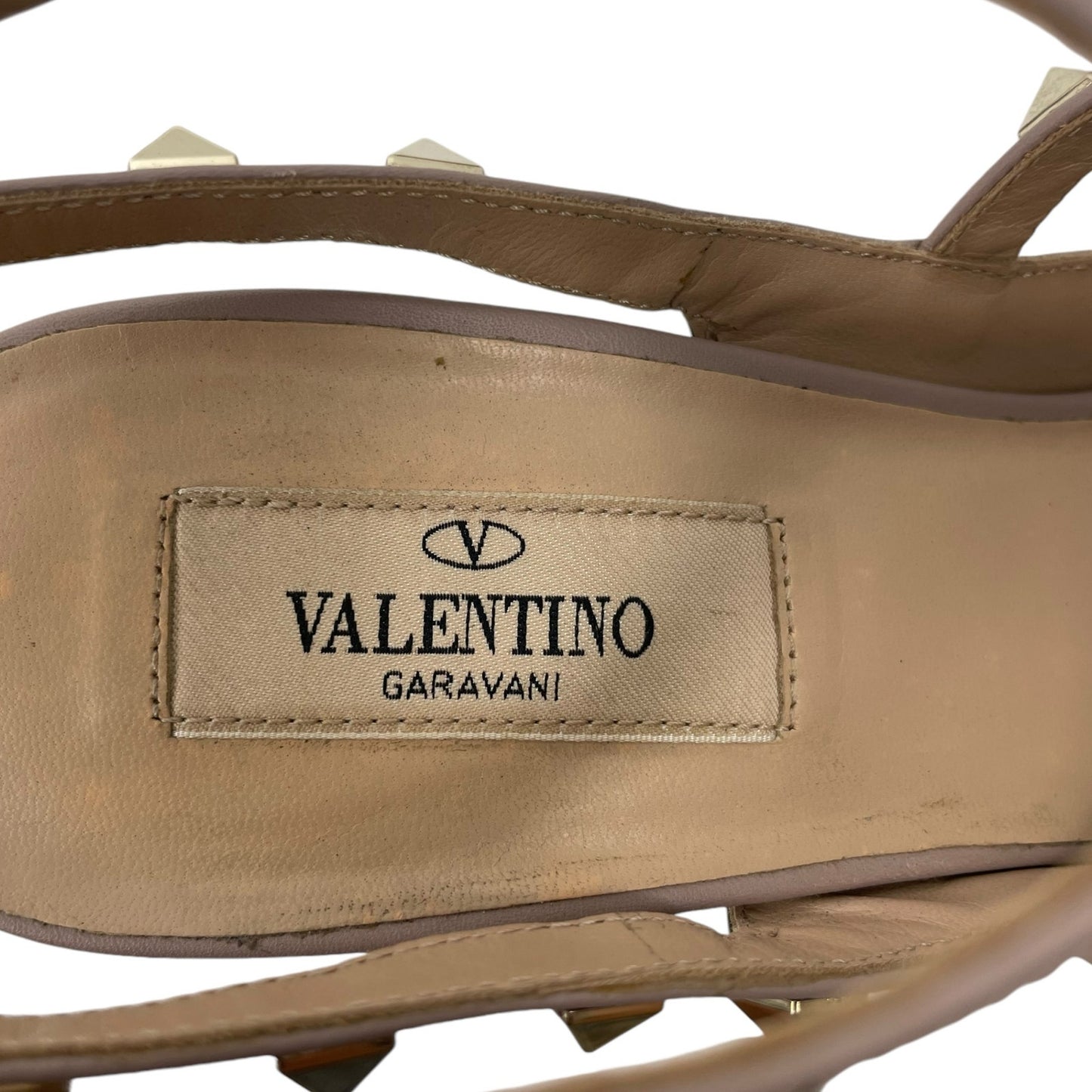 Valentino Garavani Rockstud 100mm Leather Caged Pump Bronze Pink Size 39.5