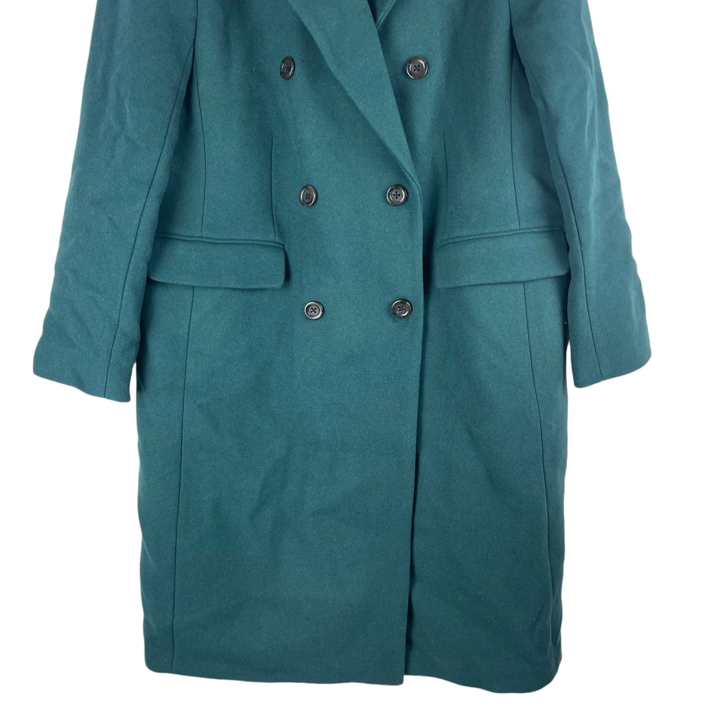 Ann Taylor LOFT Wool Blend Double Breasted Long Coat Green Size XL