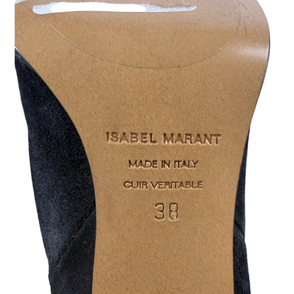Isabel Marant Riria Suede Slouchy Tall Boots Midnight Blue Size 38