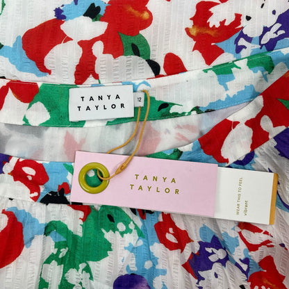Tanya Taylor Jeana Silk Blend Pleated Midi Skirt Multi Color Size 12