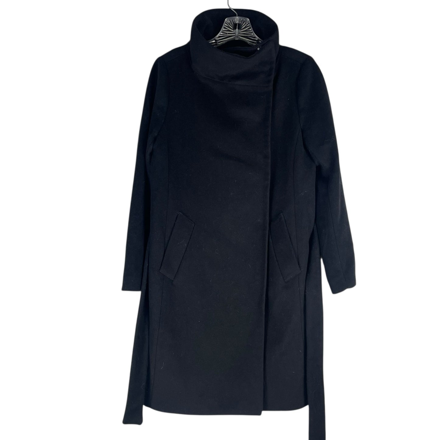 Ann Taylor Funnel Neck Wool Blend Belted Coat Black Size XSP