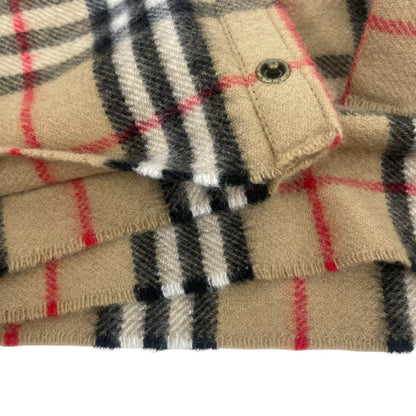 Burberry House Check Cashmere Neck Warmer Loop Scarf Tan Brown 26"x 9.5"
