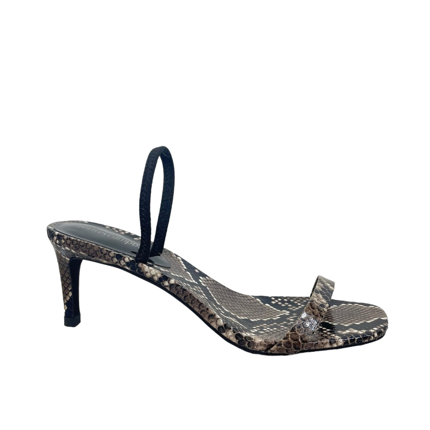 Jeffrey Campbell Hera-Hi Snake Print Heel Sandals Size 7.5