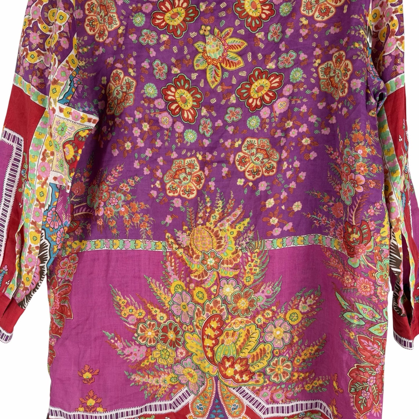 Etro Sardegna Printed Ramie Mini Shirt Dress Pink Size 38/ Size S