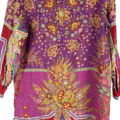 Etro Sardegna Printed Ramie Mini Shirt Dress Pink Size 38/ Size S