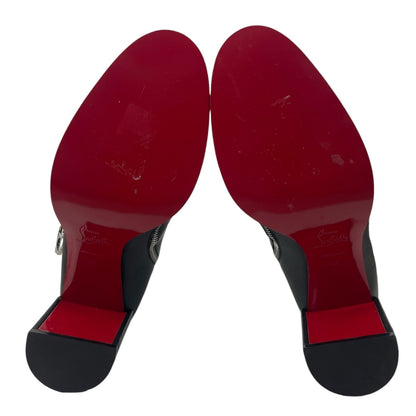 Christian Louboutin CL Zip 70 Calf Leather Ankle Boots Black Size 40