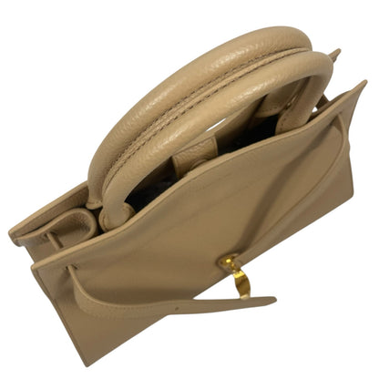 Veronica Beard Dash Bag Tan Pebble Leather Belted Handbag Sand
