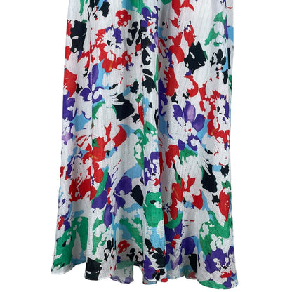 Tanya Taylor Jeana Silk Blend Pleated Midi Skirt Multi Color Size 12