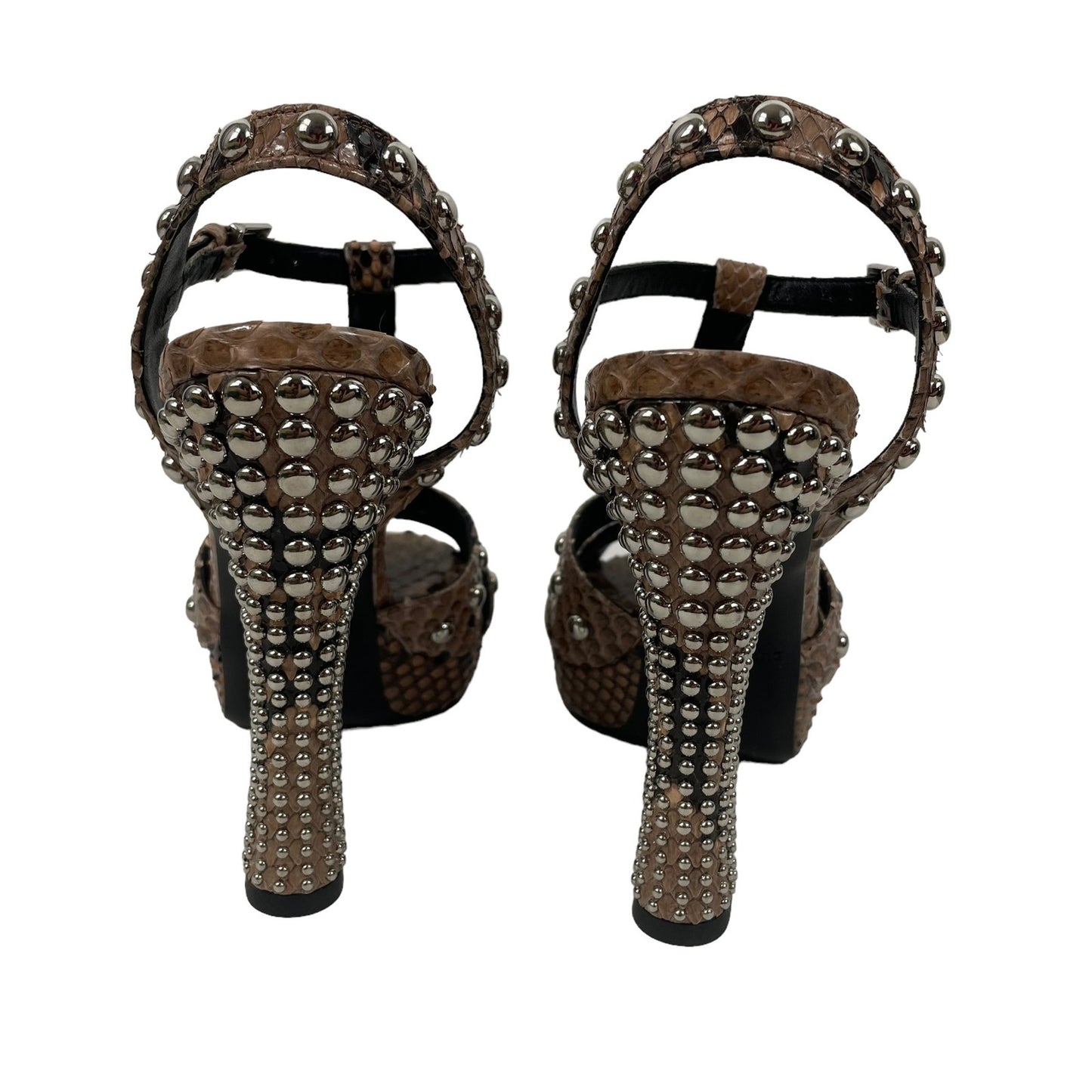 Michael Kors Rosanna Sandals Genuine Python Studded Size 37.5