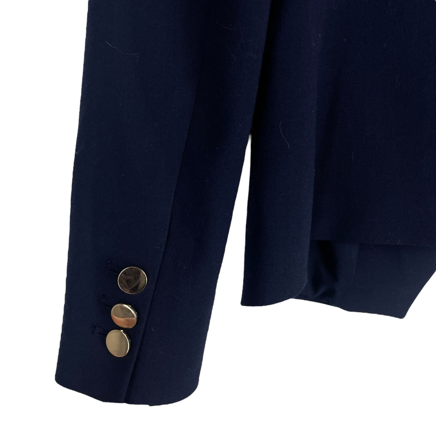 Ann Taylor LOFT Double Breasted Gold Button Blazer Jacket Navy Size 2