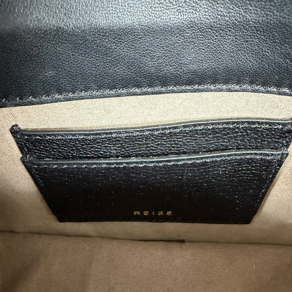 REISS Coleville Small Leather Crossbody Bag Convertible Shoulder Bag Black