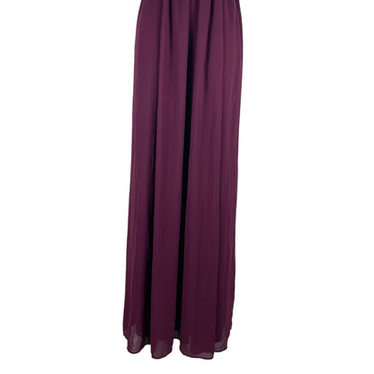 Show me Your Mumu Emily Chiffon A-Line Evening Gown Merlot Size XS