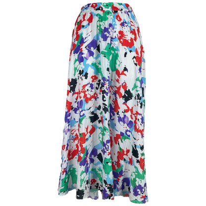 Tanya Taylor Jeana Silk Blend Pleated Midi Skirt Multi Color Size 12