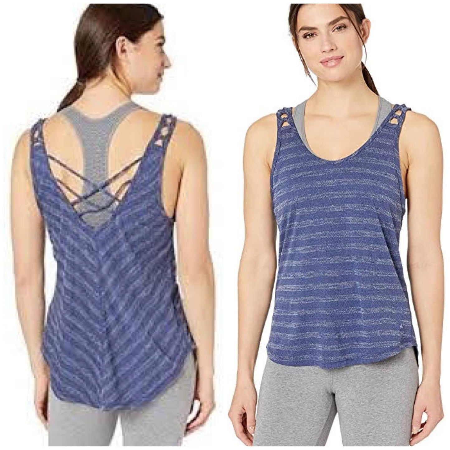 PrAna Serene Tank Top Cutout Yoga Athletic Workout Blue Size XS