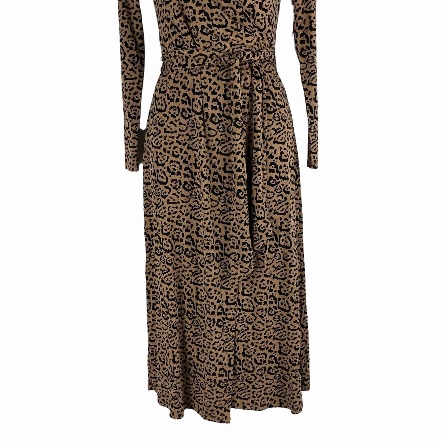 Good American Daylight Leopard Print Wrap Dress Caramel Brown Size S