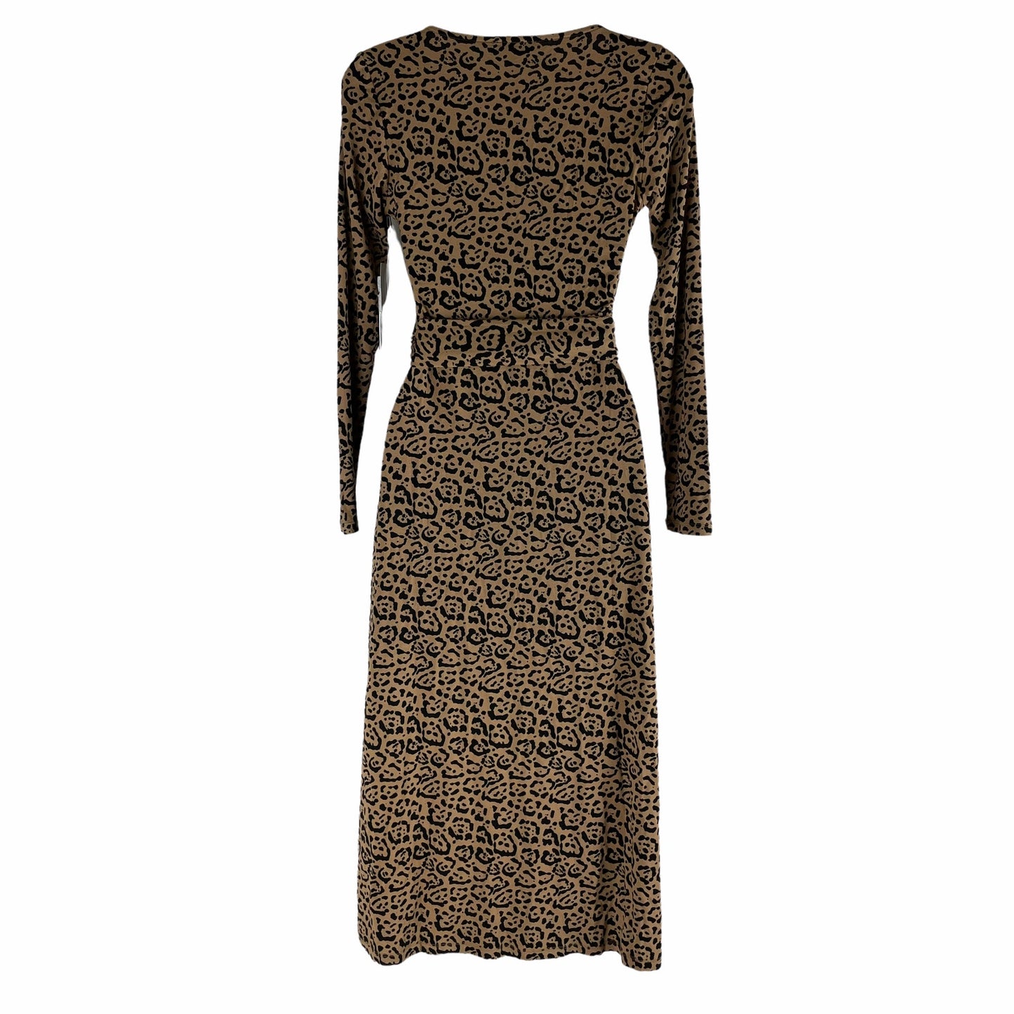 Good American Daylight Leopard Print Wrap Dress Caramel Brown Size S