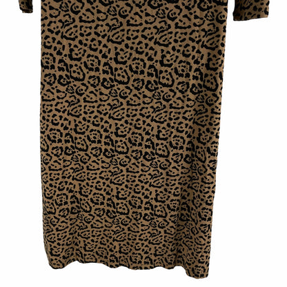 Good American Daylight Leopard Print Wrap Dress Caramel Brown Size S